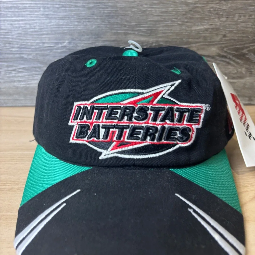 Vintage Nascar Hat Strap Back Black Bobby Labonte Interstate Battery Racing NWT